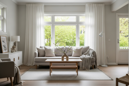 salon aux teintes claires