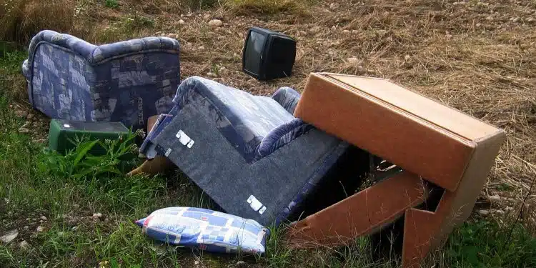 chair, couch, garbage