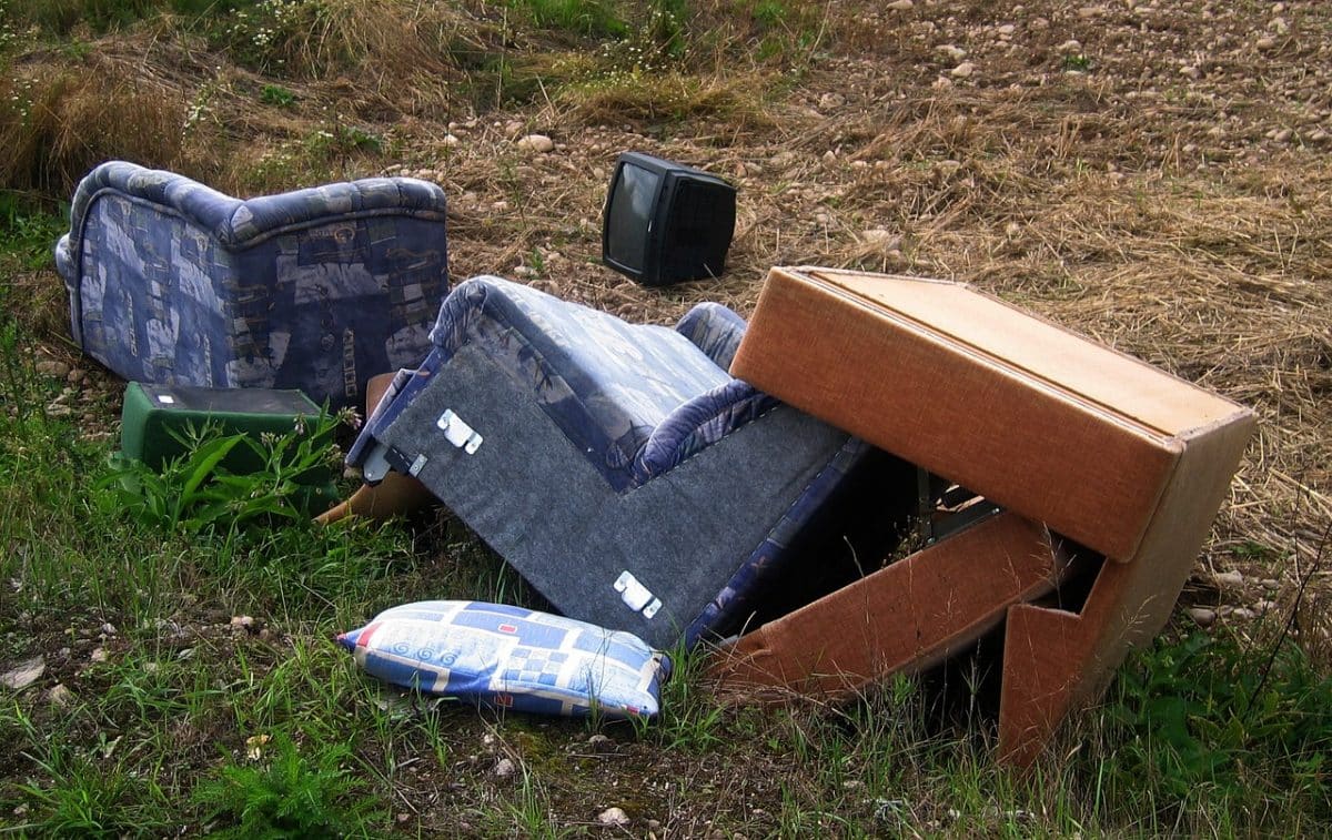 chair, couch, garbage