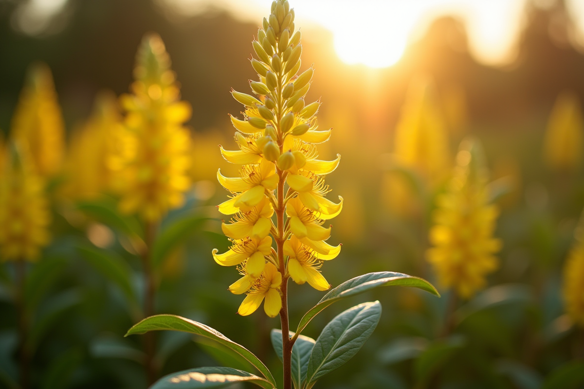 Plant de chèvrefeuille en pleine floraison dans un jardin lumineux