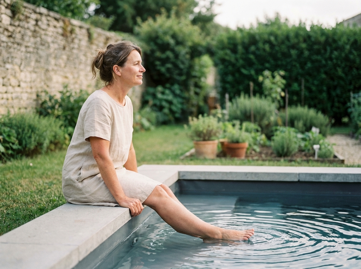 Femme assise au bord d