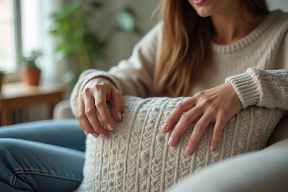 Jeune femme testant la texture d