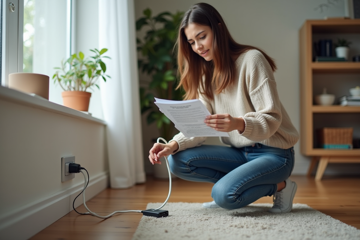Jeune femme lisant un manuel d