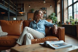 Intérieur de maison décoré dans un style industriel moderne