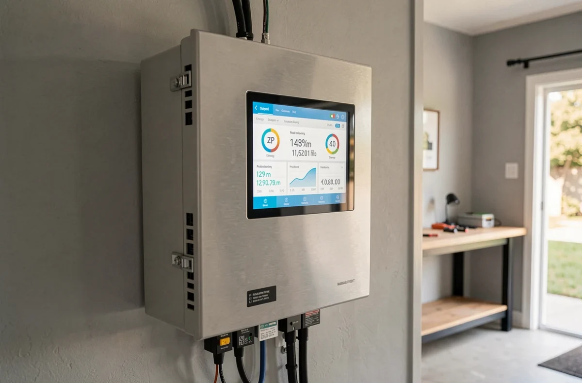 Onduleur solaire avec système de gestion de batterie pour kit autoconsommation 9000W affiché en temps réel