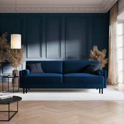 Un salon aux couleurs sombres